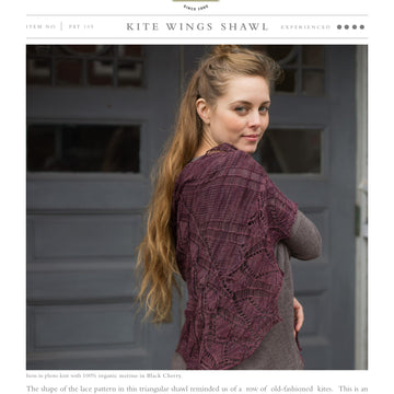 Swans Island Kite Wings Shawl Scarf Knitting Pattern