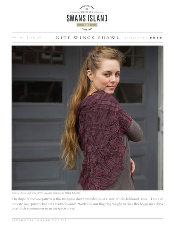 Swans Island Kite Wings Shawl Scarf Knitting Pattern