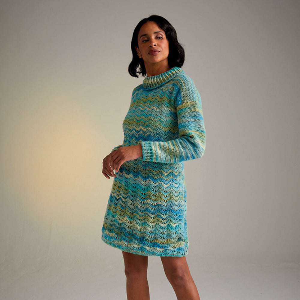 Sirdar Wildflower Roll Neck Dress Crochet Pattern