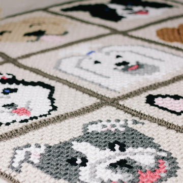 C2C Bulldog / Pitbull Dog Blanket Square