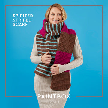 Paintbox Yarns Spirited Striped Scarf Crochet Pattern