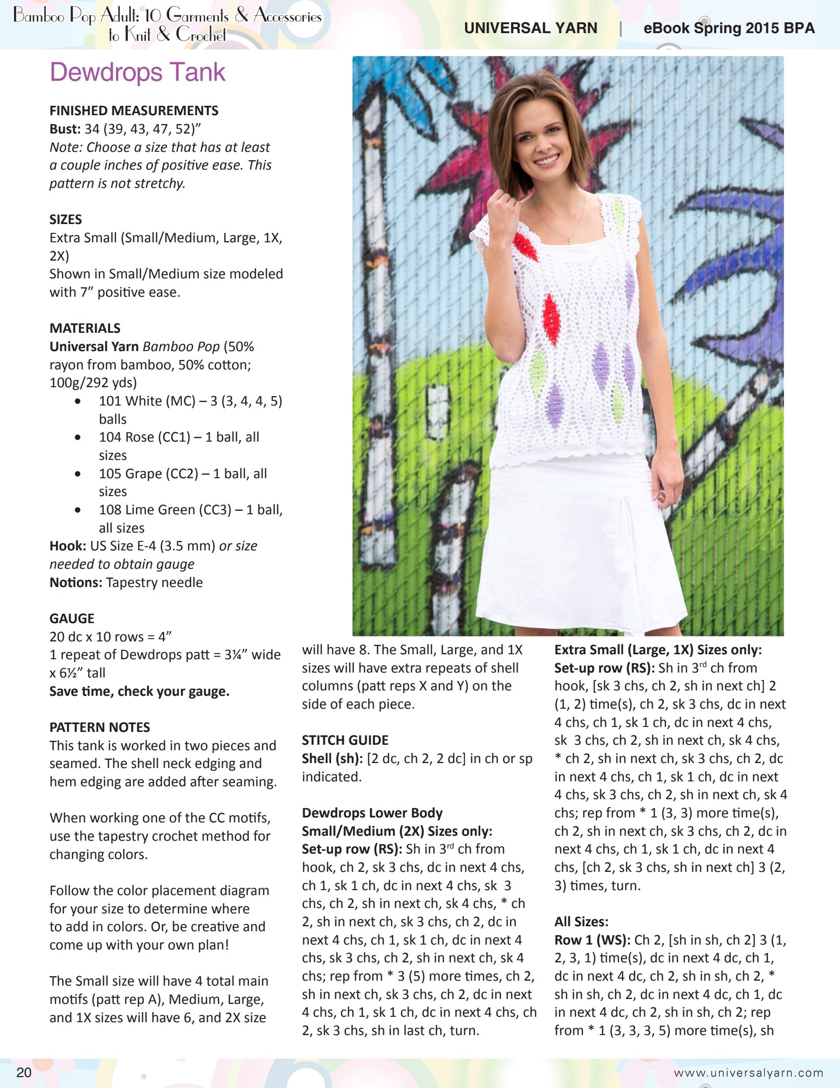 Universal Yarn Dewdrops Tank Jumper Crochet Pattern
