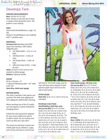 Universal Yarn Dewdrops Tank Jumper Crochet Pattern
