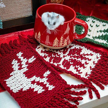 Knit Holiday Mug Rug