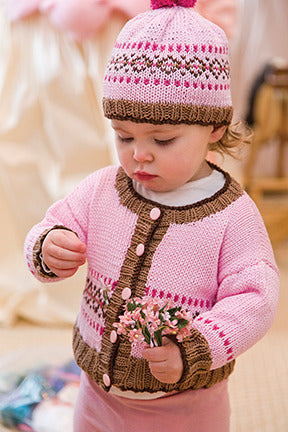 Tahki Yarns Fair Isle Cardigan & Hat Knitting Pattern