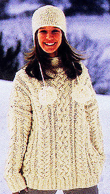 Cable-knit Pullover Sweater Jumper Knitting Pattern