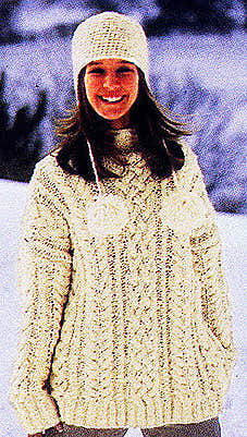 Cable-knit Pullover Sweater Jumper Knitting Pattern