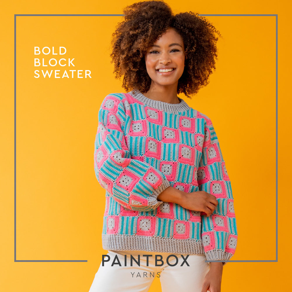 Paintbox Yarns Bold Block Sweater Crochet Pattern