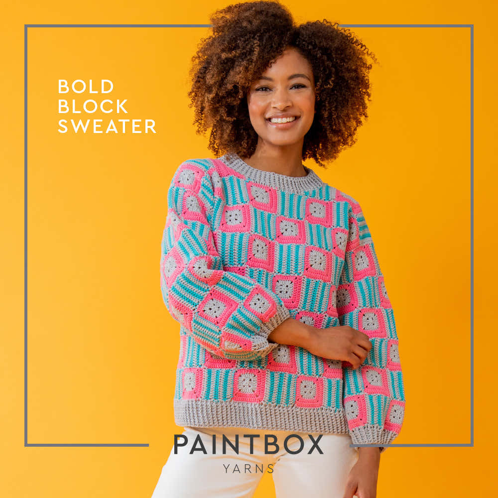 Paintbox Yarns Bold Block Sweater Crochet Pattern
