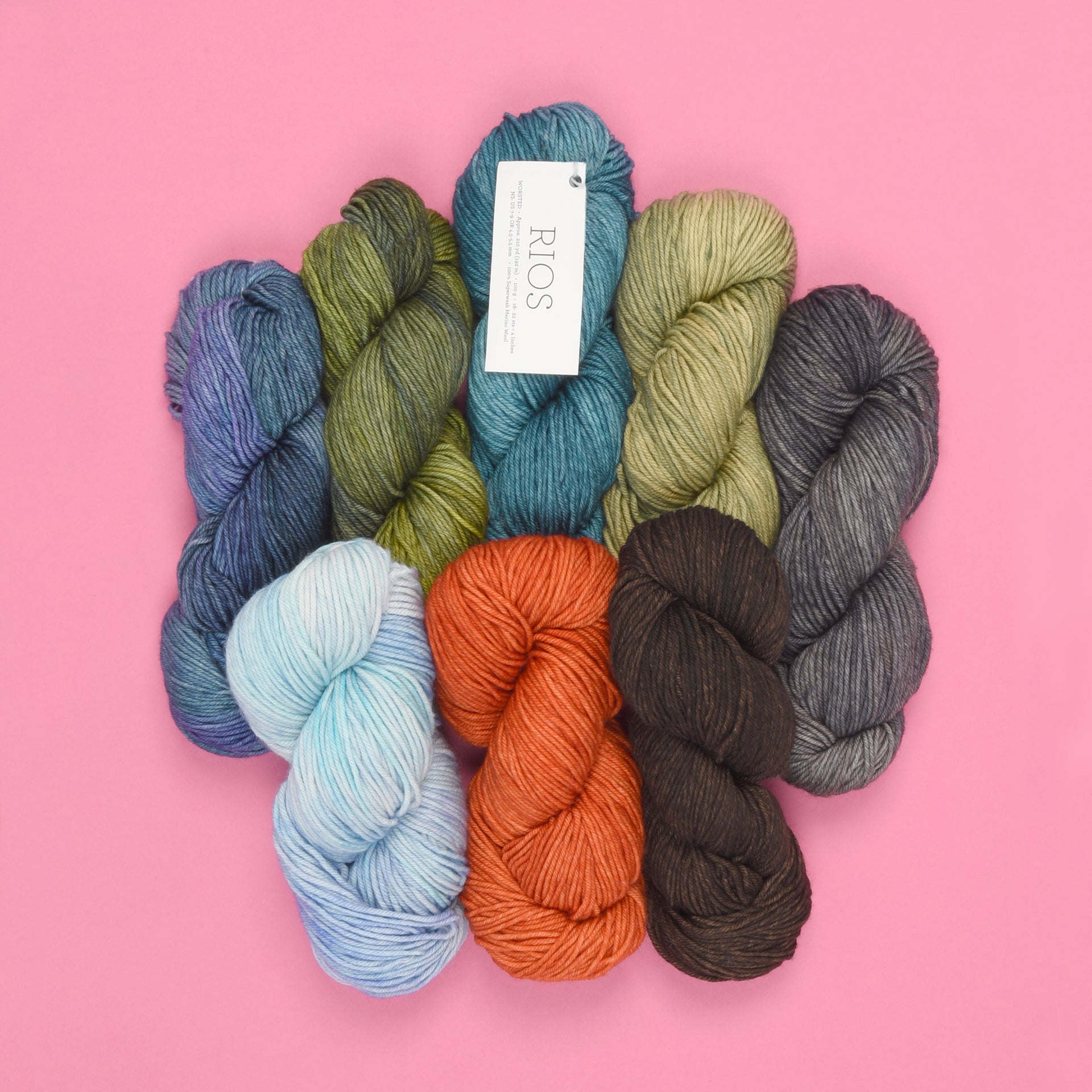 Malabrigo Rios hand-dyed superwash merino worsted yarn skeins