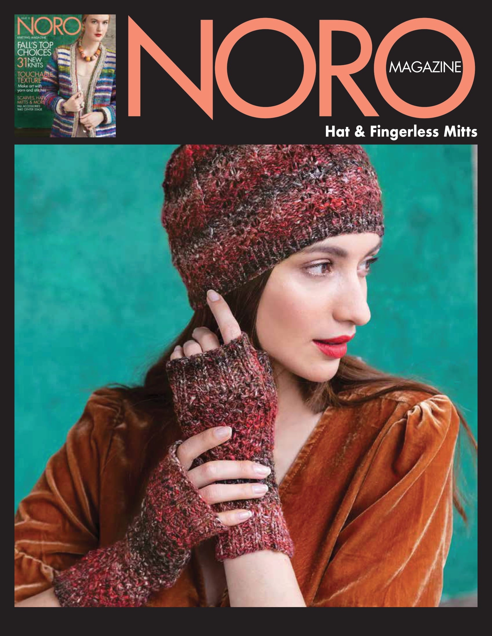 Noro Hat & Fingerless Mitts Gloves Knitting Pattern