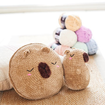 Capybara Plushie and Cushion in Stylecraft Chenille Chunky - 10242