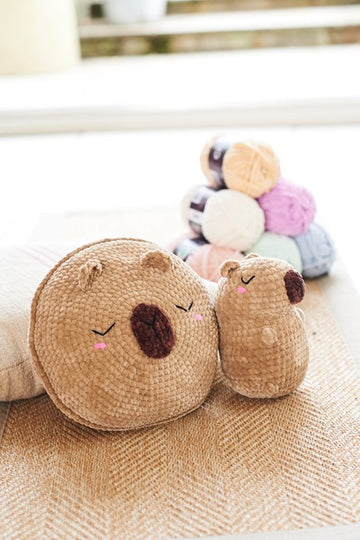 Capybara Plushie and Cushion in Stylecraft Chenille Chunky - 10242