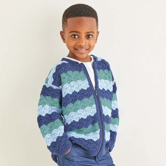 Sirdar Crochet Wave Stitch Jacket Pattern