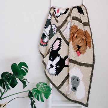 C2C Poodle Dog Blanket Square