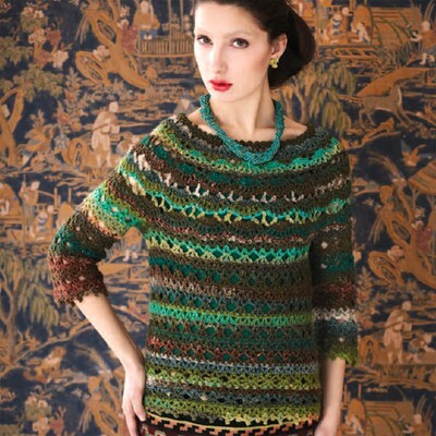 Noro Round Yoke Pullover Jumper Crochet Pattern
