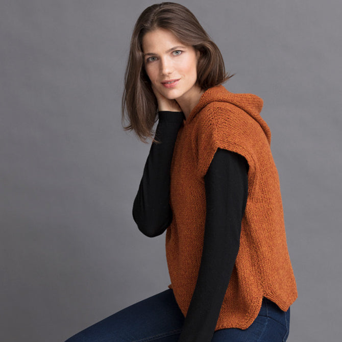String Brigitte Hoodie Vest Jumper Knitting Pattern