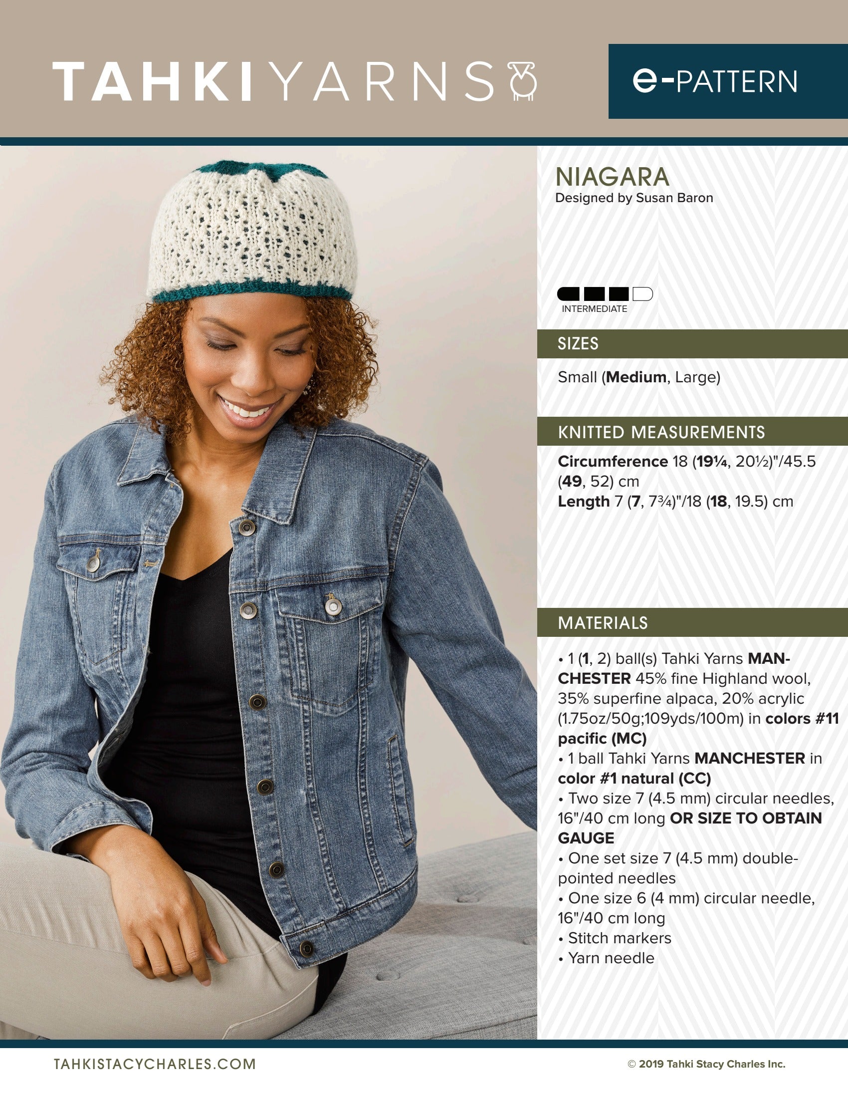 Tahki Yarns Niagara Knitting Pattern