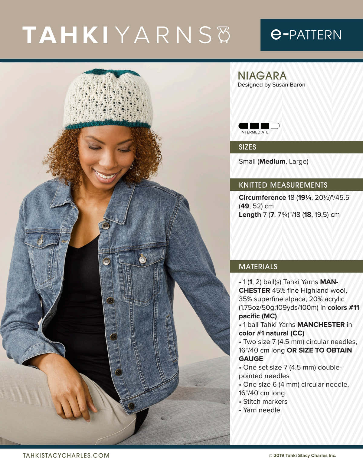 Tahki Yarns Niagara Knitting Pattern