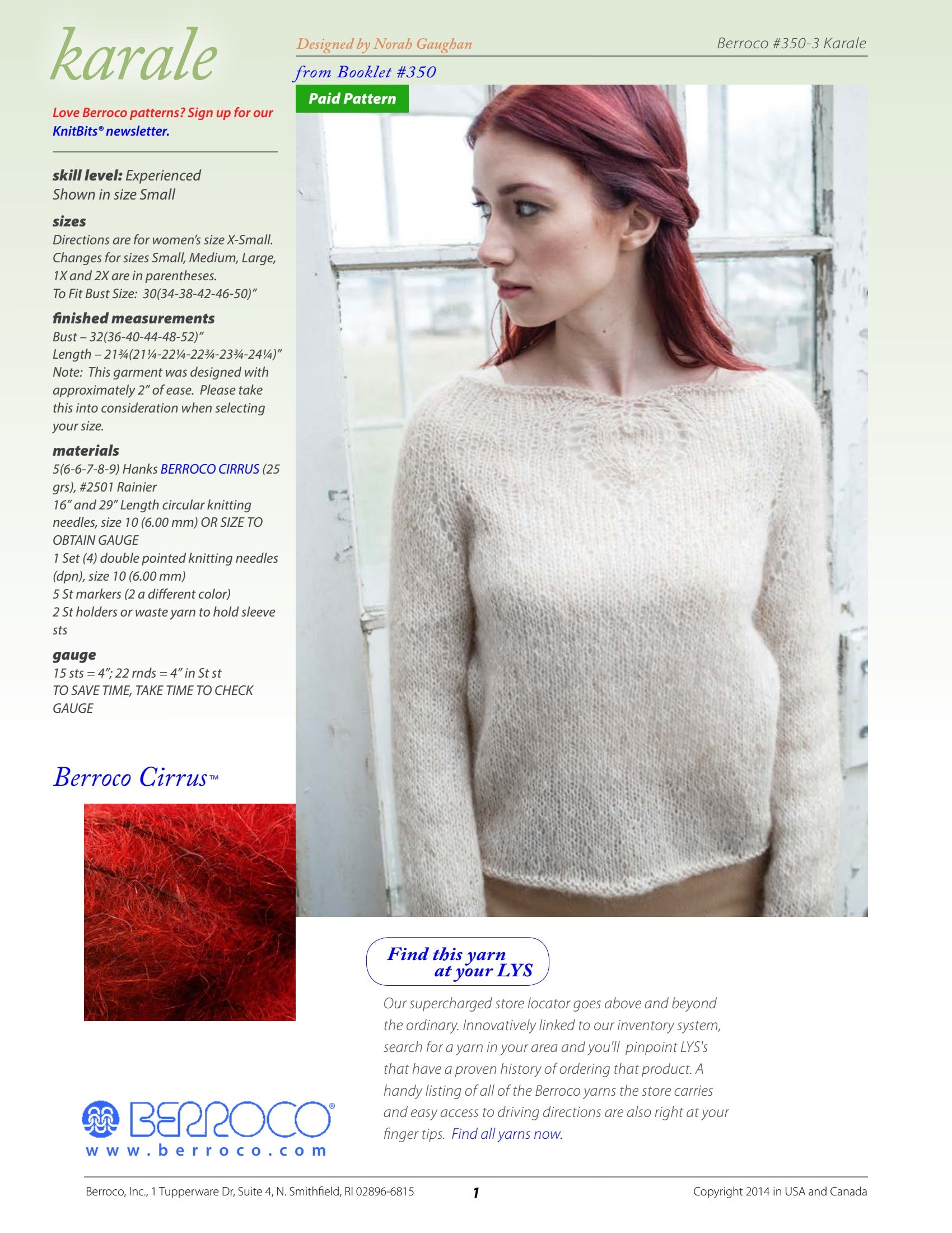 Berroco Karale Jumper Knitting Pattern