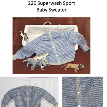Cascade Yarns DK268 220 Superwash Sport Baby Sweater (Free)