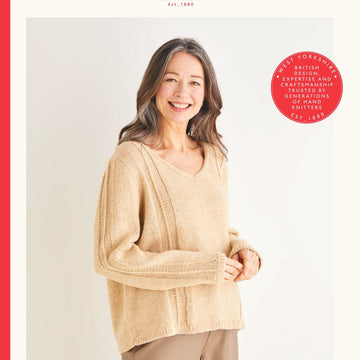 Sirdar V-Neck Stripe Detailed Sweater Knitting Pattern