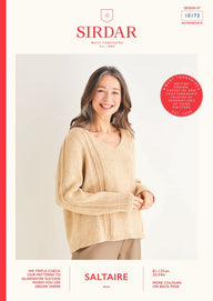 Sirdar V-Neck Stripe Detailed Sweater Knitting Pattern