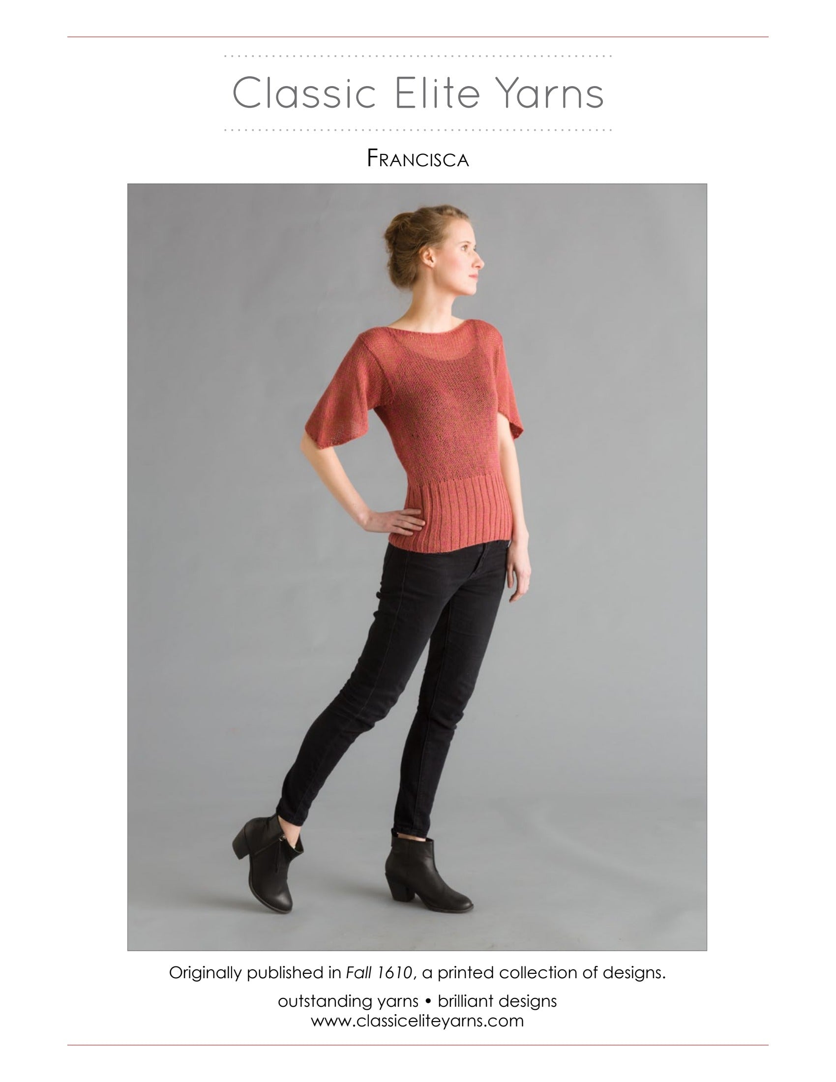 Classic Elite Yarns Francisca Jumper Knitting Pattern