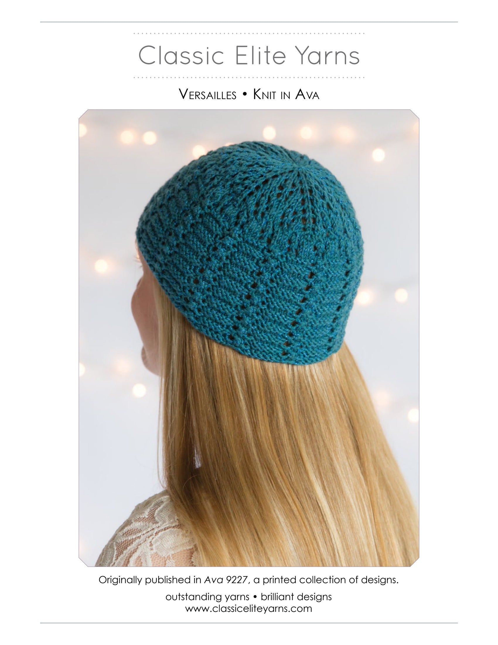 Classic Elite Yarns Versailles Hat Knitting Pattern