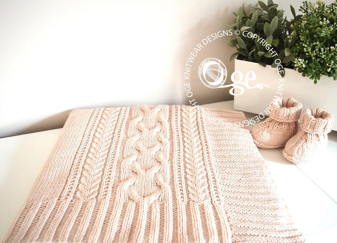 Kabel Treasure Blanket and Baby Bootees - P100