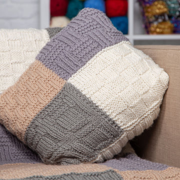 Deramores Vigur Basket Stitch Throw and Cushion Knitting