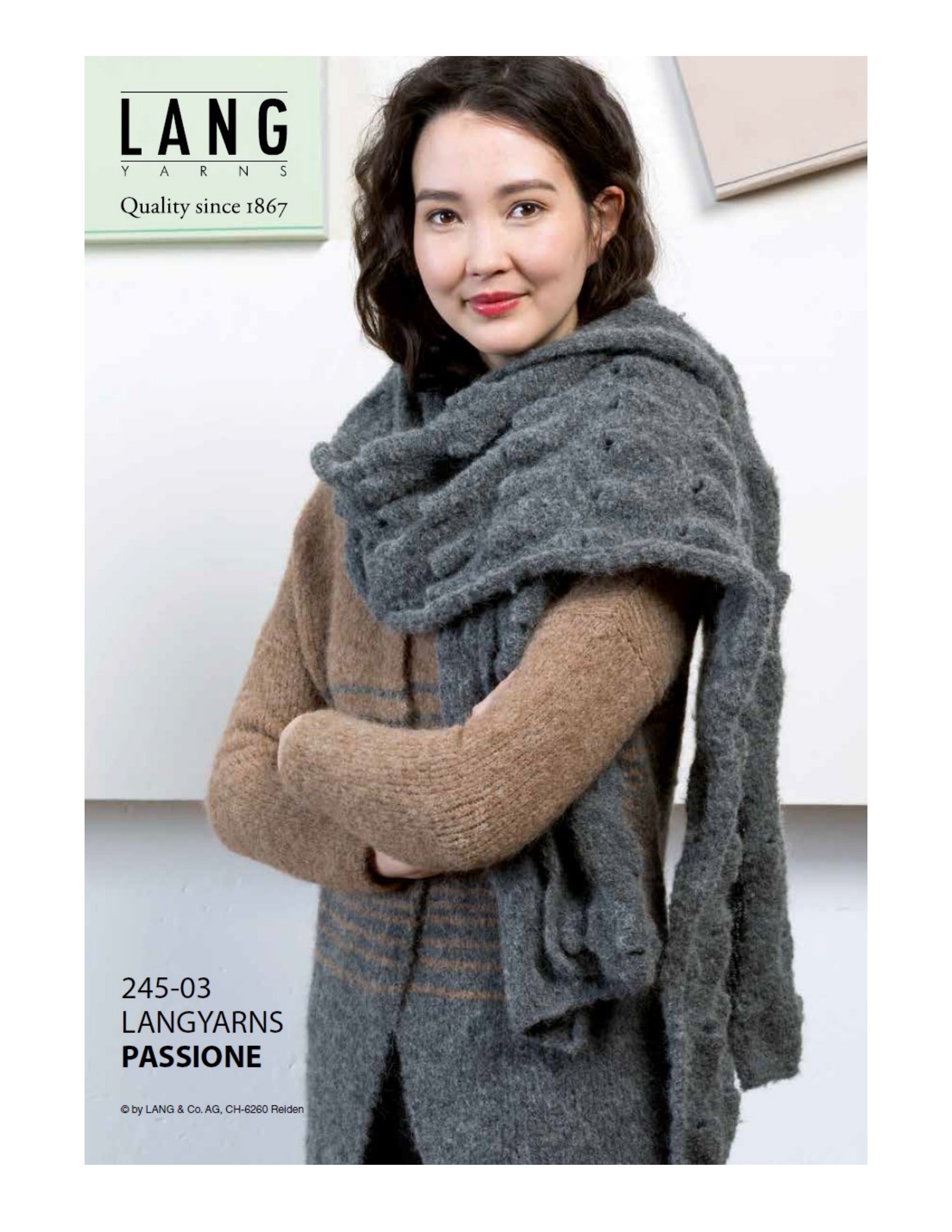 Lang 245-03 Scarf Knitting Pattern