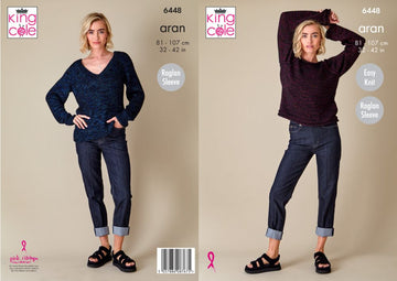 Sweaters 6448 knitted in King Cole Firefly Aran