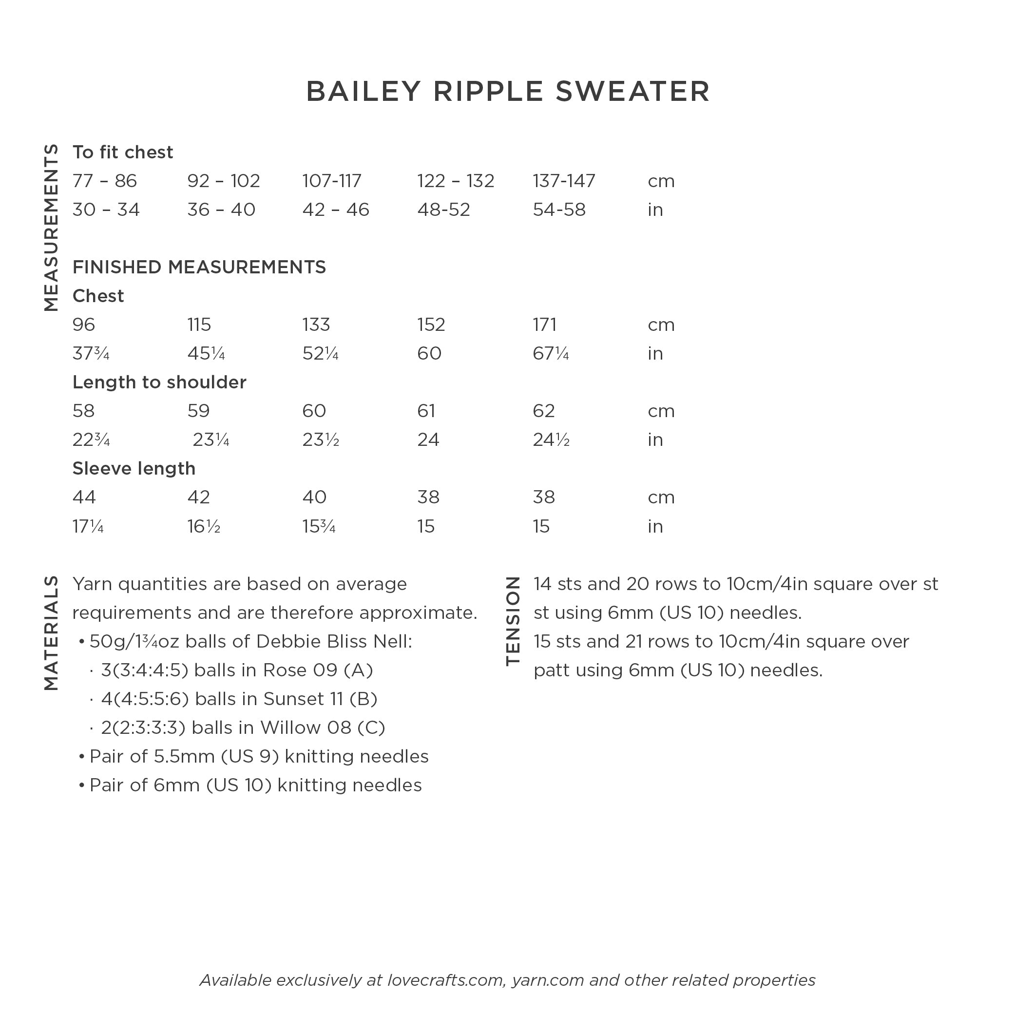 Debbie Bliss Bailey Ripple Sweater Knitting Pattern