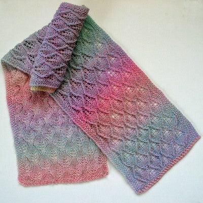 Jojoland Leafy Diamond Scarf Knitting Pattern