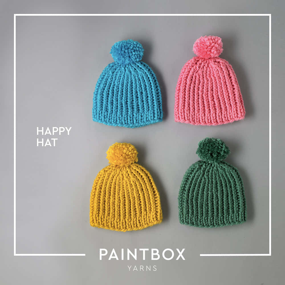 Paintbox Yarns Happy Hat Knitting Pattern