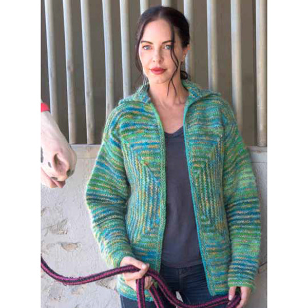 Trendsetter Yarns T Candyland & Dune - Mitered Striped Cardigan