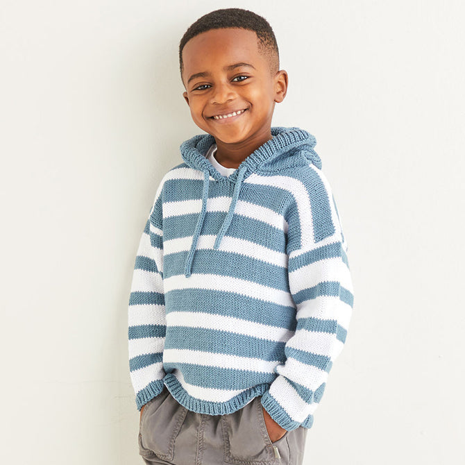 Sirdar Deck Chair Striped Hoodie Jumper Knitting Pattern