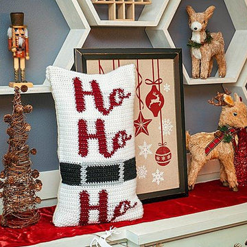 Ho Ho Ho Crochet Pillow Cover