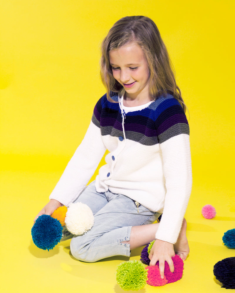 Paintbox Yarns Rainbow Cardigan Knitting Pattern