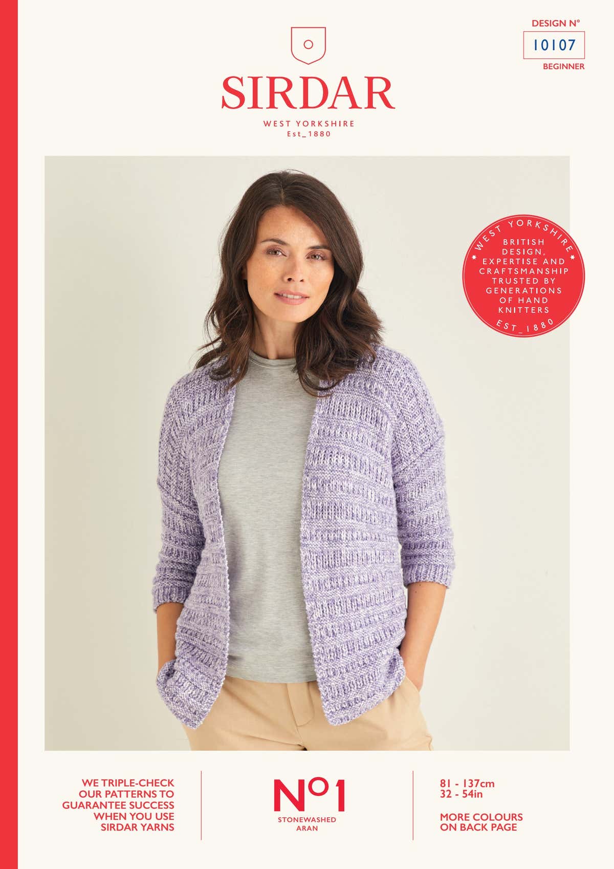Sirdar Textured Open Cardigan Knitting Pattern