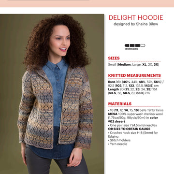 Tahki Yarns Delight Hoodie Knitting Pattern