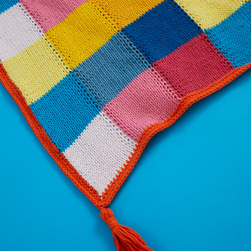 Paintbox Yarns Check Me Out Bed Throw Knitting Pattern
