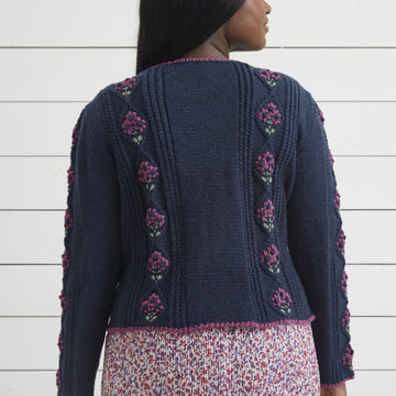 Debbie Bliss Embroidered Flowers Cardigan Knitting Pattern