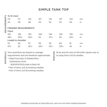 Debbie Bliss Simple Tank Top Knitting Pattern