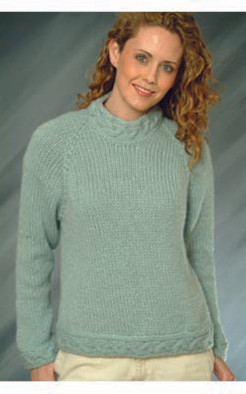 Top Down Ladies Pullover in Plymouth Baby Alpaca Grande - F-IN83 - PDF
