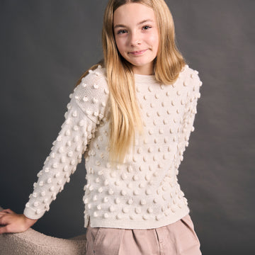 Pompom Sweater Jumper Knitting Pattern