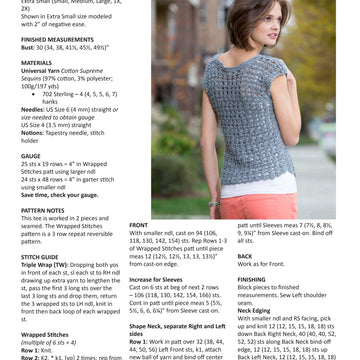 Universal Yarn Wrapped Tee Jumper Knitting Pattern