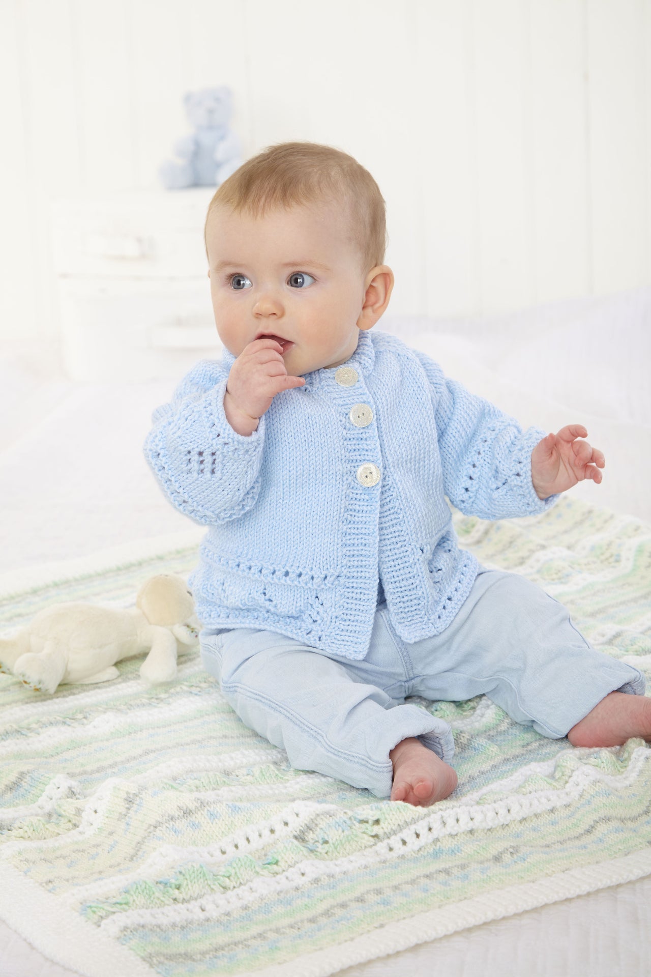 Jacket, Cardigan and Blanket knitted in King Cole Cherish DK and Cherished DK - Leaflet