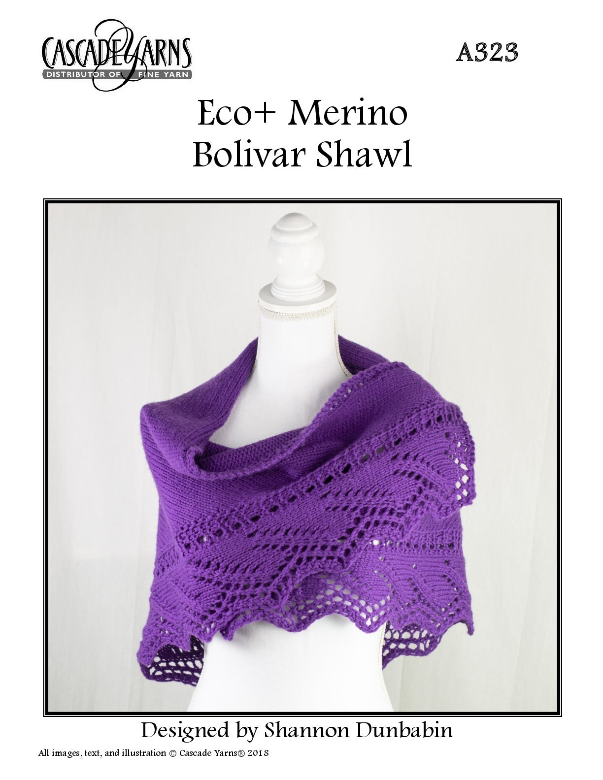 Cascade Yarns A Bolivar Shawl Wrap Knitting Pattern